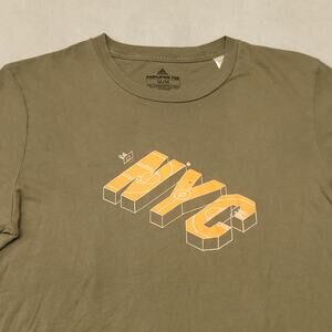 Adidas NYC Casual Crew Neck Short Sleeve Graphic T Shirt Mens Size M Olive
